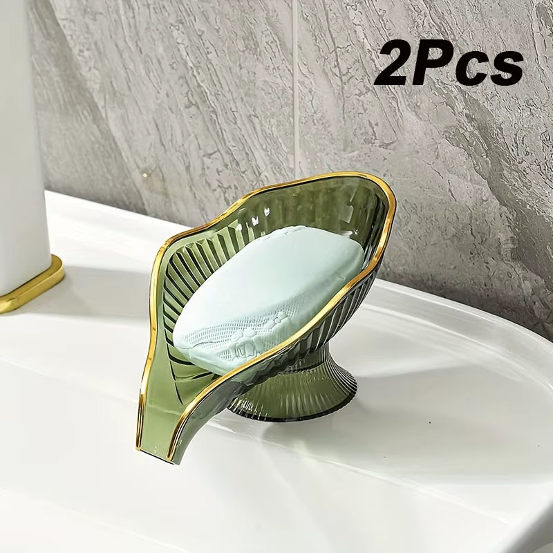 Drain Soap Tray Storage Plate Transparent Drainage Self Draining Soap Holder Dish for Bathroom Bathroom Accessories