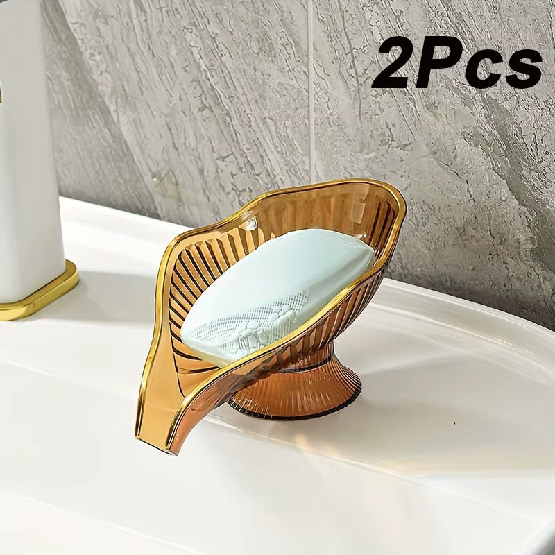 Drain Soap Tray Storage Plate Transparent Drainage Self Draining Soap Holder Dish for Bathroom Bathroom Accessories