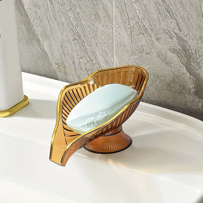 Drain Soap Tray Storage Plate Transparent Drainage Self Draining Soap Holder Dish for Bathroom Bathroom Accessories