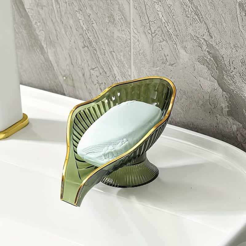 Drain Soap Tray Storage Plate Transparent Drainage Self Draining Soap Holder Dish for Bathroom Bathroom Accessories