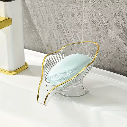 Drain Soap Tray Storage Plate Transparent Drainage Self Draining Soap Holder Dish for Bathroom Bathroom Accessories